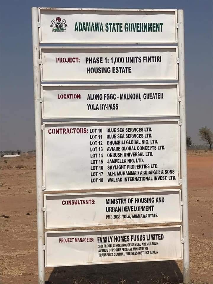 Phase 1: 1000 Units Gov. Fintiri Housing Units Update