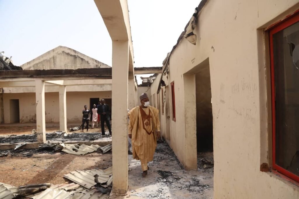 Bagudu commiserates with Poly students over inferno