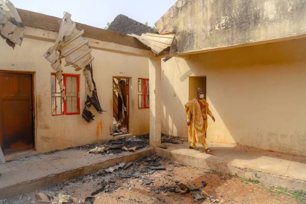 Bagudu commiserates with Poly students over inferno