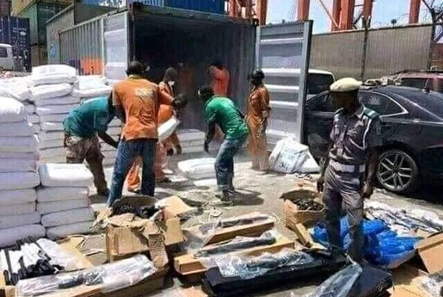 The Nigerian Customs had allegedly intercepted dangerous weapons concealed inside relief materials from France meant for delivery to Borno State.