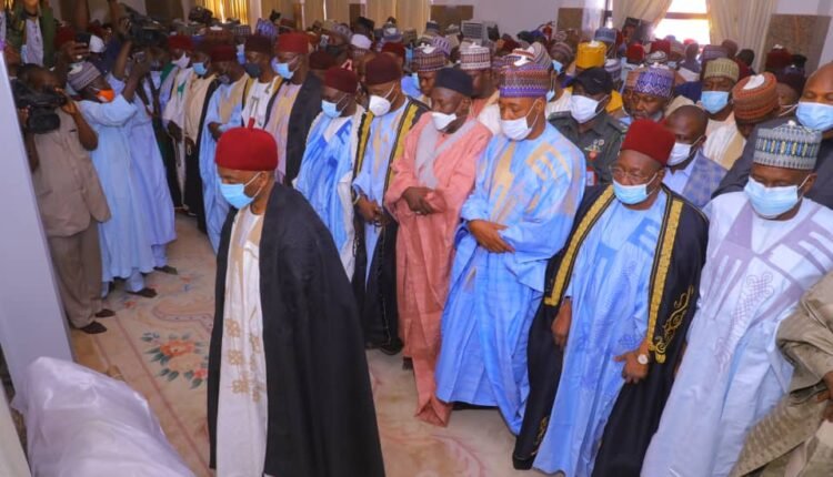 Zulum, others held funeral prayer in Maiduguri for Shehu of Dikwa
