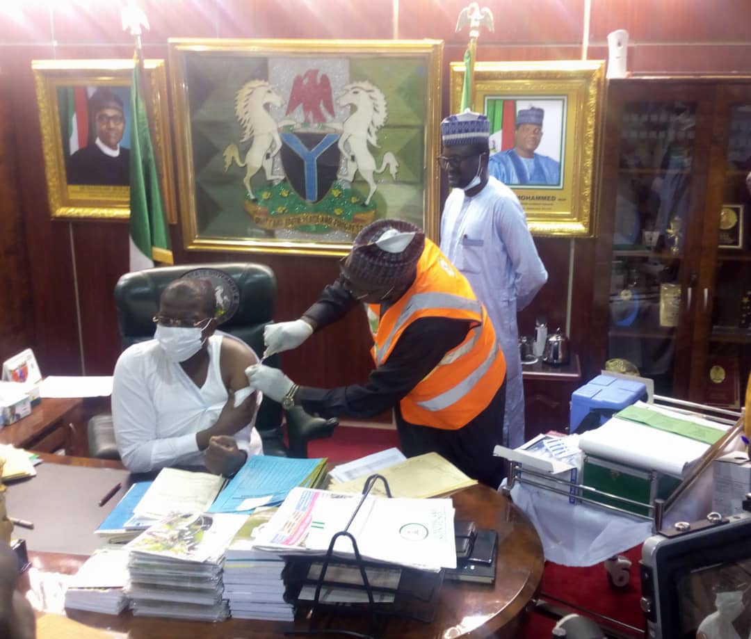 Governor Matawalle Receives First Dose Of COVID-19 Vaccine In Gusau