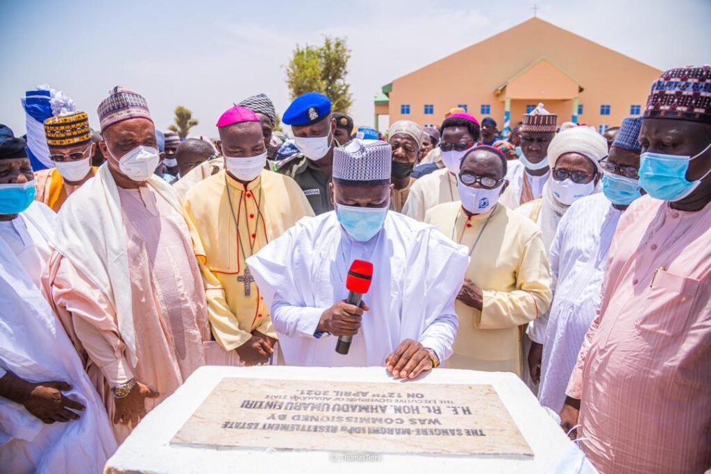 Gov Fintiri Commissions Housing Estate Built By Catholic Diocese For IDPs In Adamawa