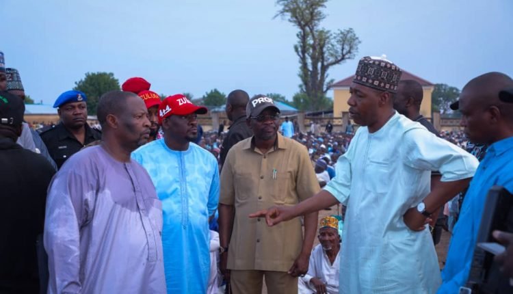 In Damboa: Zulum shares food, N125.5m cash to 40,000 families