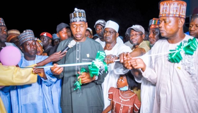 Zulum Opens Health Centre, Technical College in Chibok; Inspects 500 Houses in Damboa