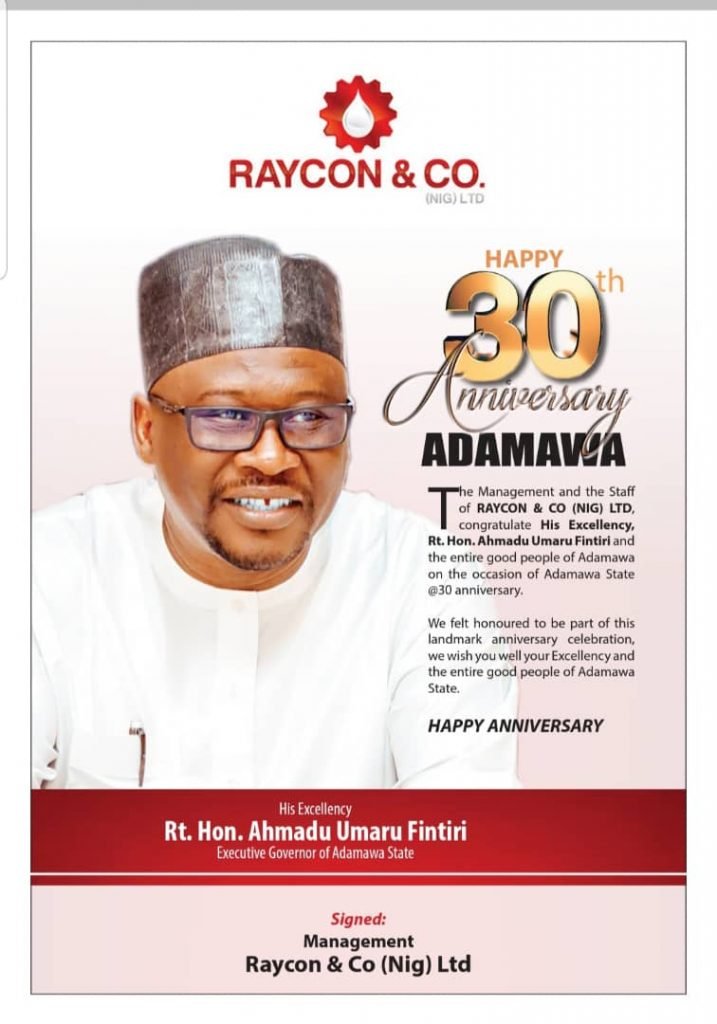 HAPPY ANNIVERSARY ADAMAWA STATE