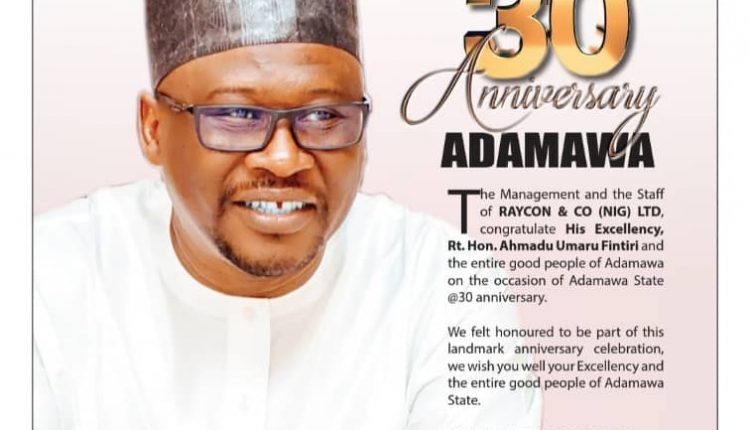 HAPPY ANNIVERSARY ADAMAWA STATE