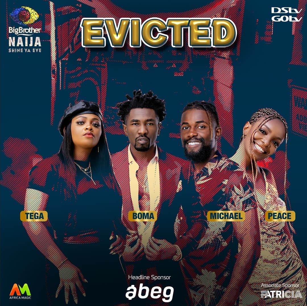 BBNaija: Peace, Tega, Michael, Boma evicted from show