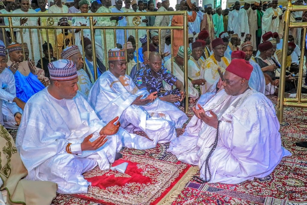 Independence: Zulum Attends Borno’s Special Juma’at as Worshippers Pray for Peace  