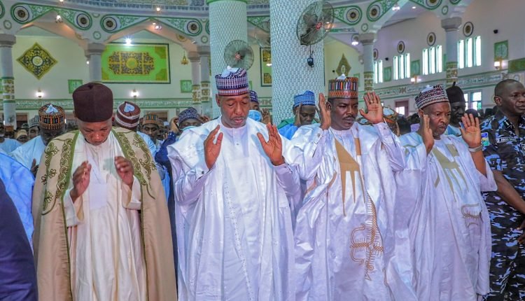 Independence: Zulum Attends Borno’s Special Juma’at as Worshippers Pray for Peace