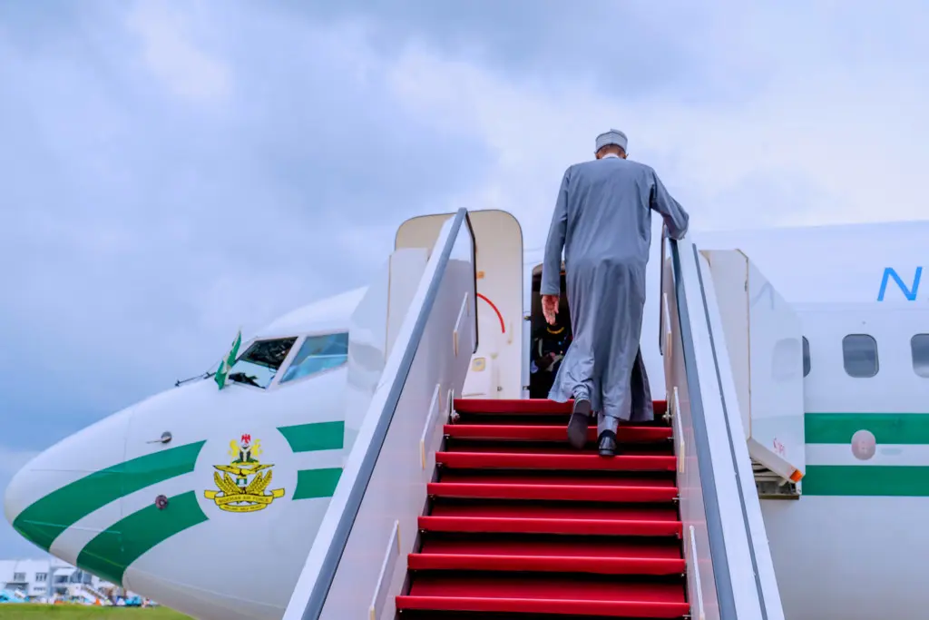 Buhari departs Abuja for AU Extra-ordinary Summit in Malabo