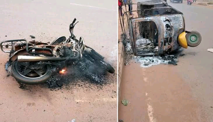 Gunmen burn motorcycle, tricycle in Nsukka