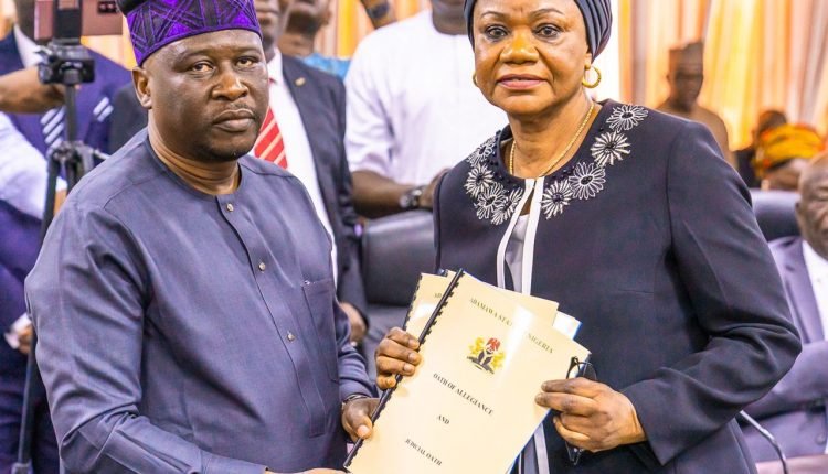 Governor Fintiri, has sworn in Justice Hapsat Abdurrahman as the First Female Acting Chief Judge of the state