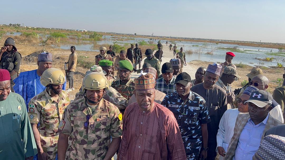 Floods: Zulum in Niger Republic, visits Borno refugees displaced from Malam-Fatori 