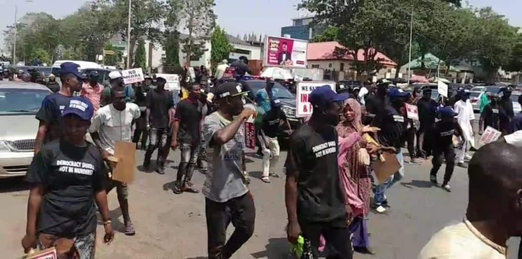 2023 Election: Atiku, Ayu, others lead protest to INEC hqtr in Abuja