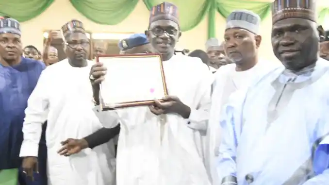 Yobe’s Gov. Buni, lawmakers-elect receive Certificates of Return from INEC