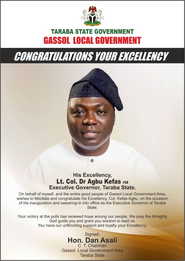 Inauguration and Swearing-in of Lt. Col. Kefas Agbu as Taraba State Governor