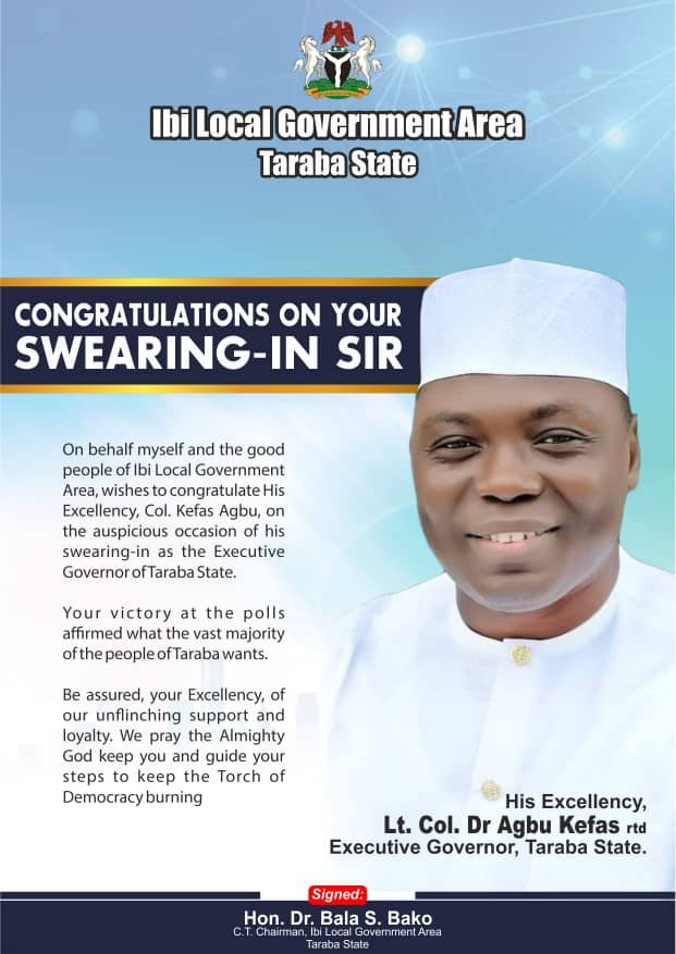 Inauguration and Swearing-in of Lt. Col. Kefas Agbu as Taraba State Governor