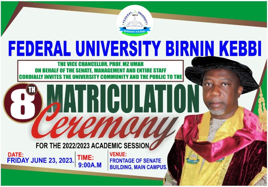 8th Matriculation: FUBK attracts 10,000 applicants, matriculates 3,062 students 