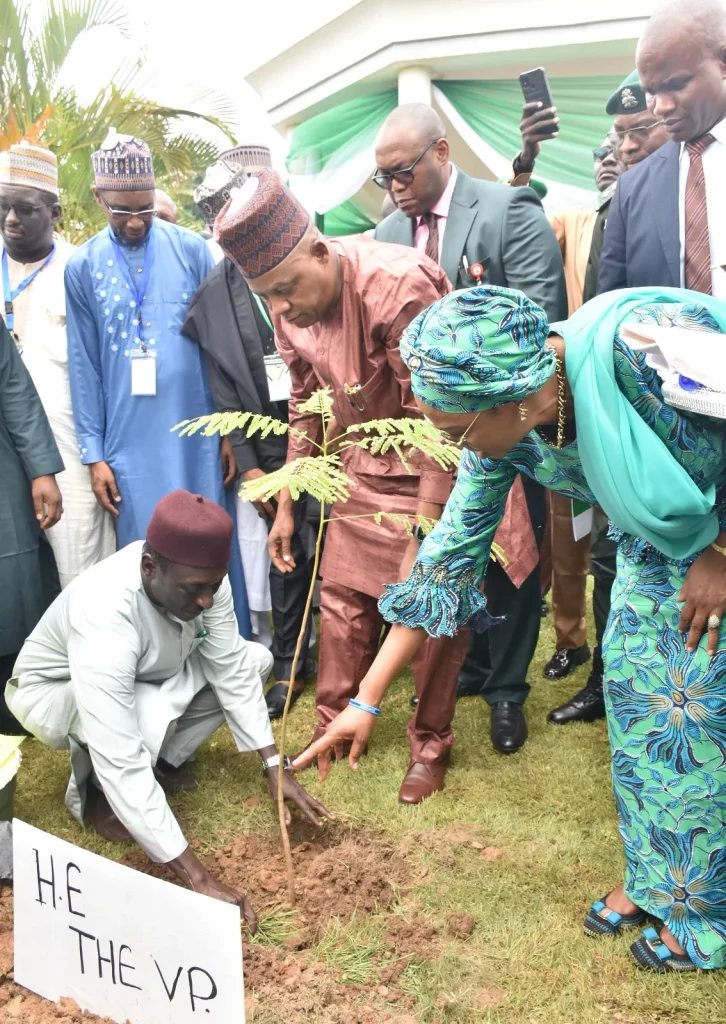 Great Green Wall: First Lady, Shettima plant trees at Aso Villa