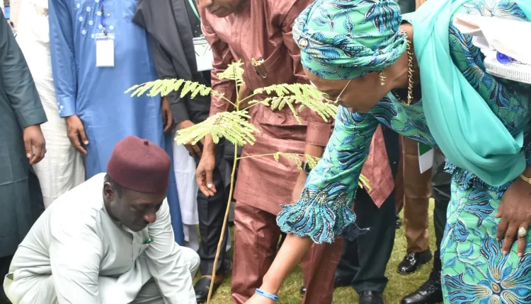 Great Green Wall: First Lady, Shettima plant trees at Aso Villa