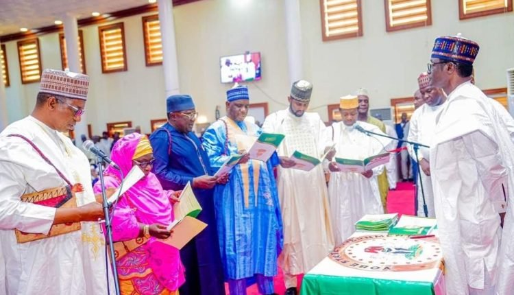 Yobe: Gov Buni swears-in 20 new commissioners, Harps On Hard Work and charges them on diligence, due process