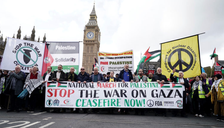 100,000 pro-Palestinian protesters in London demand ceasefire