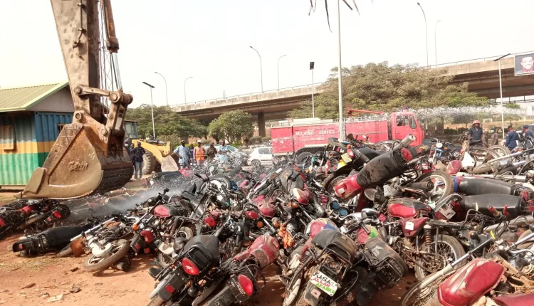 FCTA impounds, crushes 1,509 commercial motorcycles in Abuja in 5 months