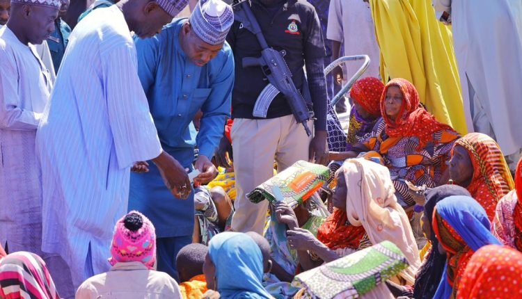 Zulum distributes N225m, food to 70,000 families in Bama
