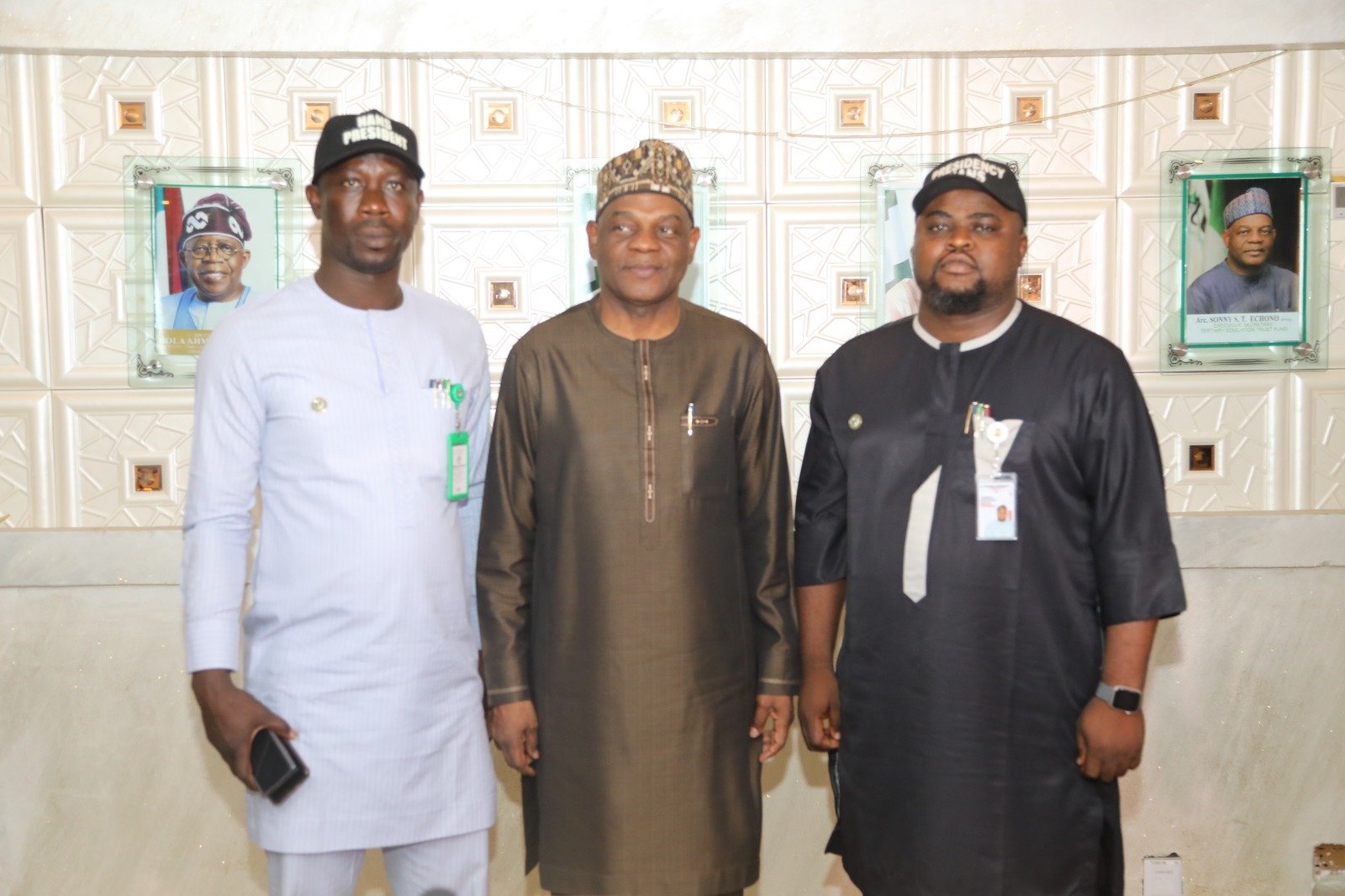 Dist. Sen. Ned Nwoko was at Tetfund yesterday on Strategic Consultations. So also the leadership of Nigerian Students (NANS)  who came on a thank you visit.