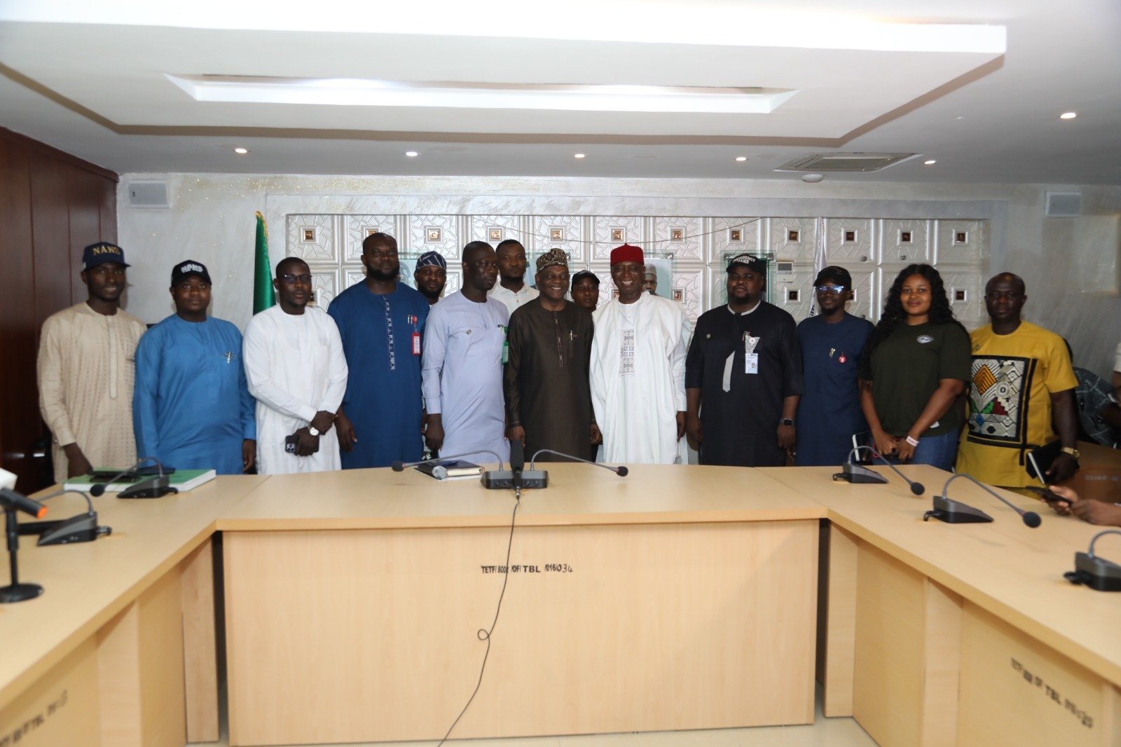 PHOTO NEWS: Dist. Sen. Ned Nwoko was at Tetfund yesterday on Strategic Consultations. So also the leadership of Nigerian Students (NANS)  who came on a thank you visit.