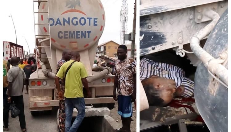 A DANGOTE mixer truck with brake failure crush a woman in Lagos