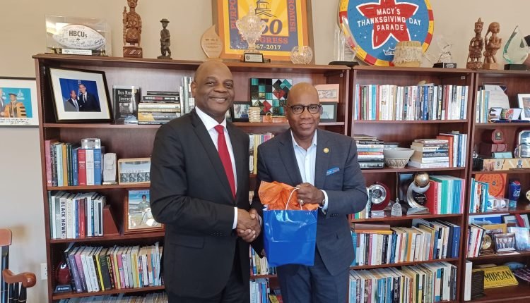 ES Tetfund, Arc Sonny Echono paid a courtesy visit to President David Wilson after a productive meeting with Tetfund scholars at Morgan State University today.