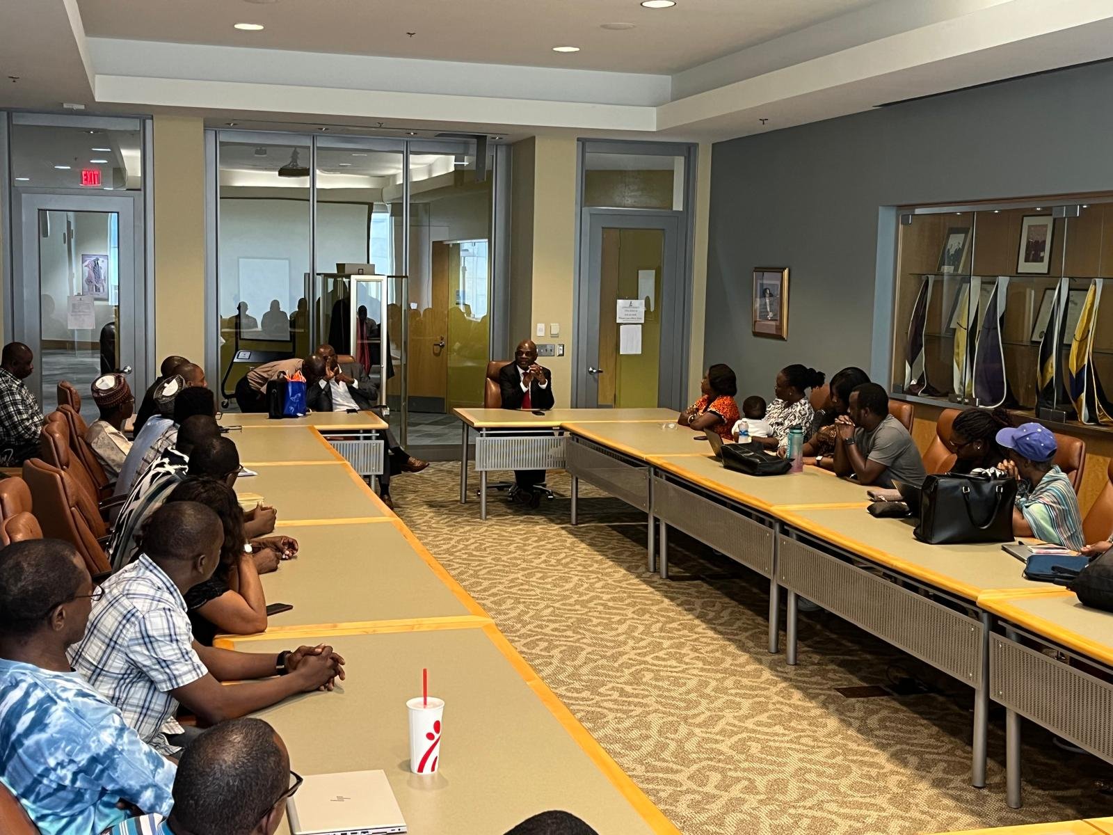 PHOTO NEWS: ES Tetfund, Arc Sonny Echono paid a courtesy visit to President David Wilson after a productive meeting with Tetfund scholars at Morgan State University
