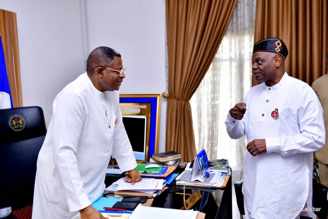 PHOTO NEWS: TETFund Boss Paid a Courtesy visit to the Governor of Cross River, Sen. Bassey Otu at Govt. House, Calabar.