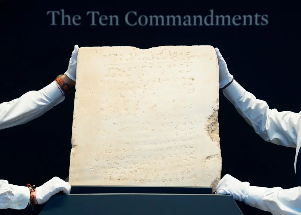 Stone tablet engraved with 10 Commandments sells for $5 million