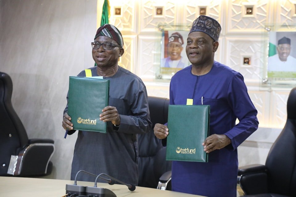 The Signing of Memorandum of Understanding (MoU) Between the Tertiary Education Trust Fund (TETFund) and the Nigerian Academy of Engineering.