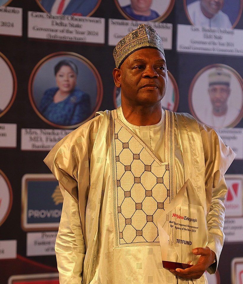 The Tertiary Education Trust Fund (TETFund) has been awarded as the "Most Improved Government Agency" of the year 2024 by New Telegraph Newspaper.