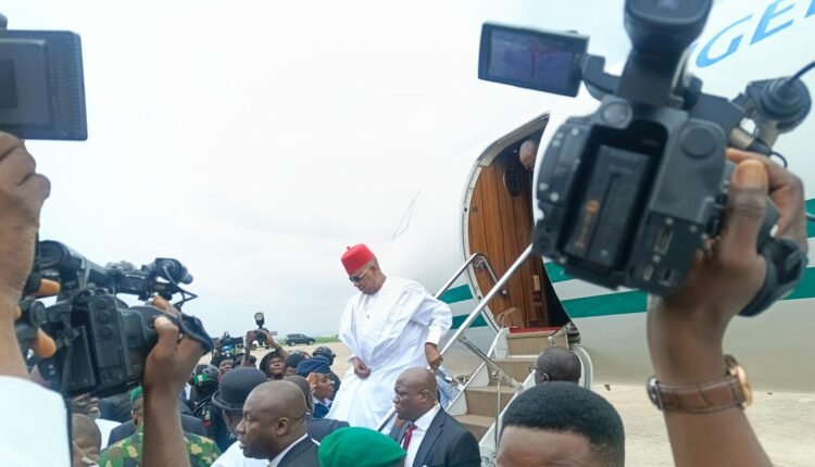 Shettima arrives Asaba to receive Oborevwori into APC fold