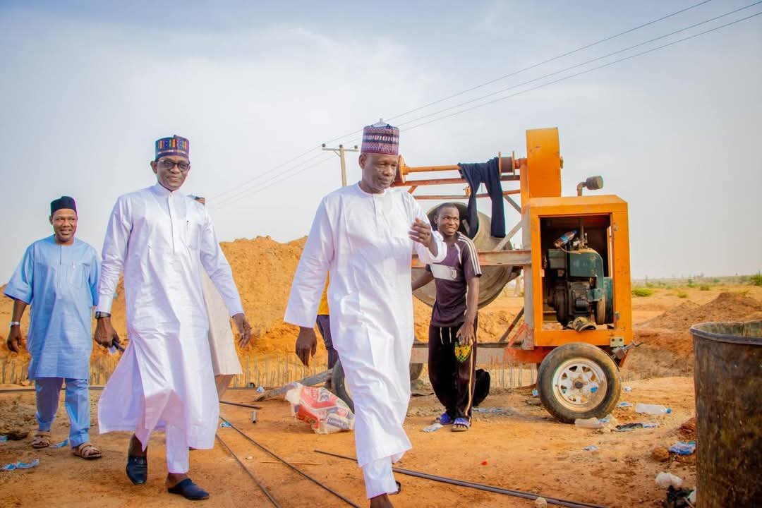 Governor Mai Mala Buni conducted an on-site inspection of several key infrastructure projects