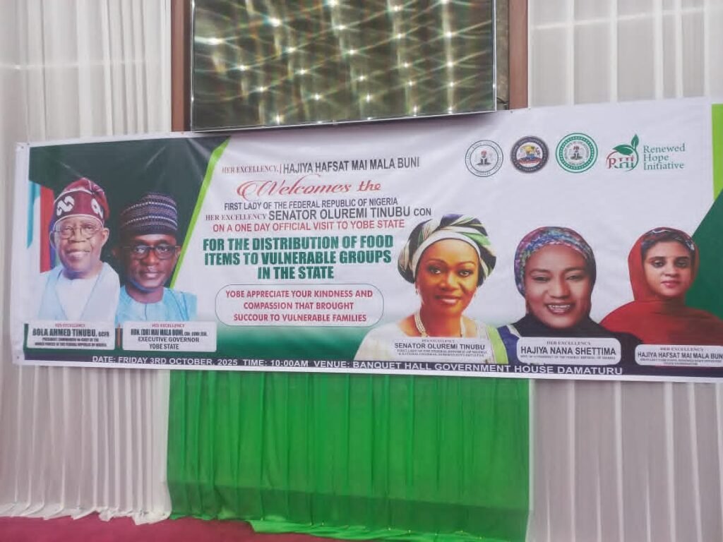 Yobe State: First Lady Senator Oluremi Tinubu Flag of food distribution under the renewed hope initiative (RHI)