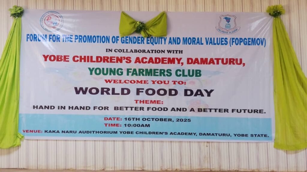 FOPGEMOV in partnership with Yobe Children's Academy, celebrates World Food Day