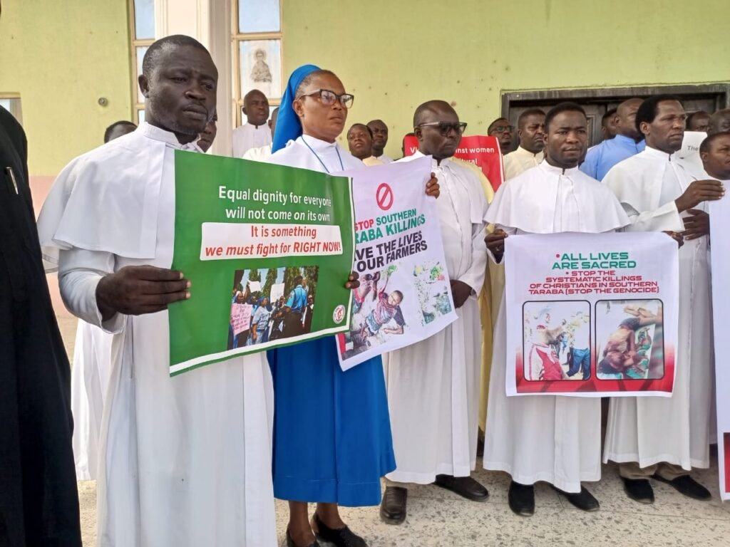 Catholic Priests protest against mass killings in Southern Taraba 