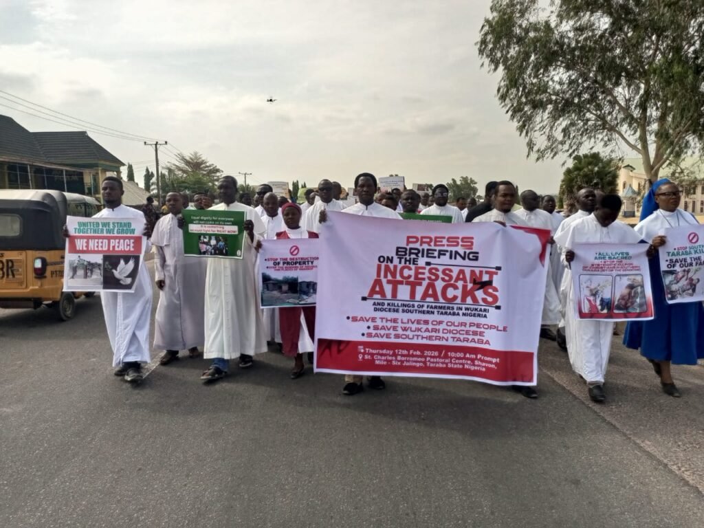 Catholic Priests protest against mass killings in Southern Taraba 