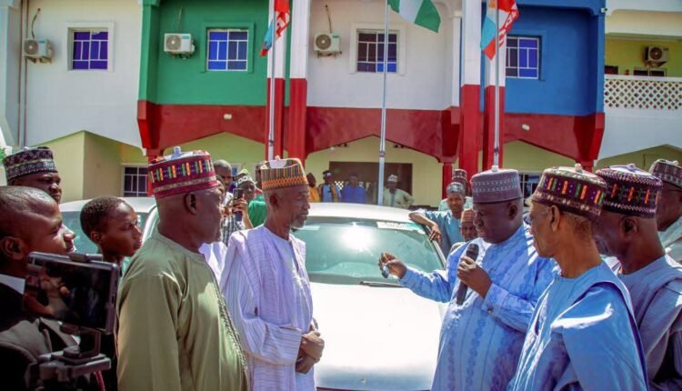 Yobe State Governor Mai Mala Buni Distributes 17 New Vehicles To Newly Elected APC Chairmen Yobe state