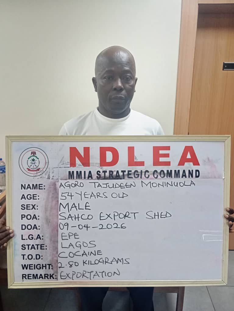 NDLEA intercepts cocaine, loud in food flasks, snacks, arrests fashion designer, others