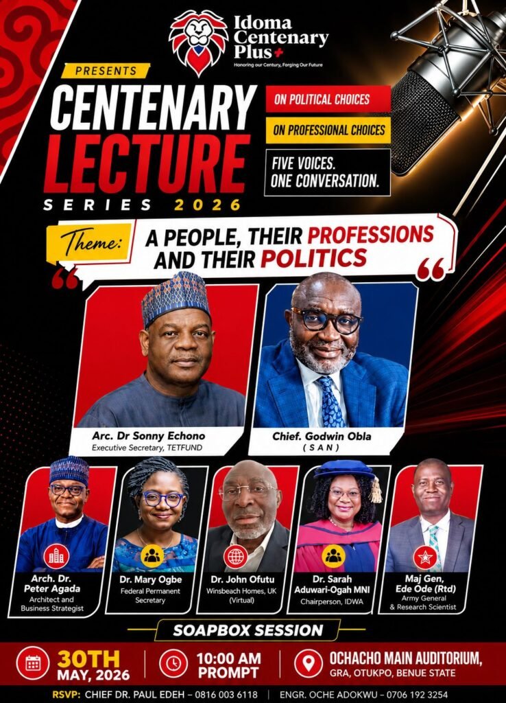 Idoma Centenary Plus Lecture 2026: Echono, Obla, Others to Shape Agenda on Politics and Profession