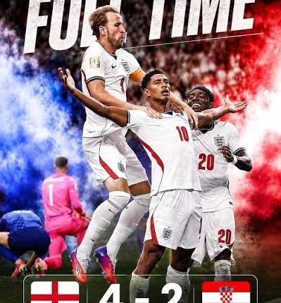 England dispatch Croatia 4-2 in World Cup thriller