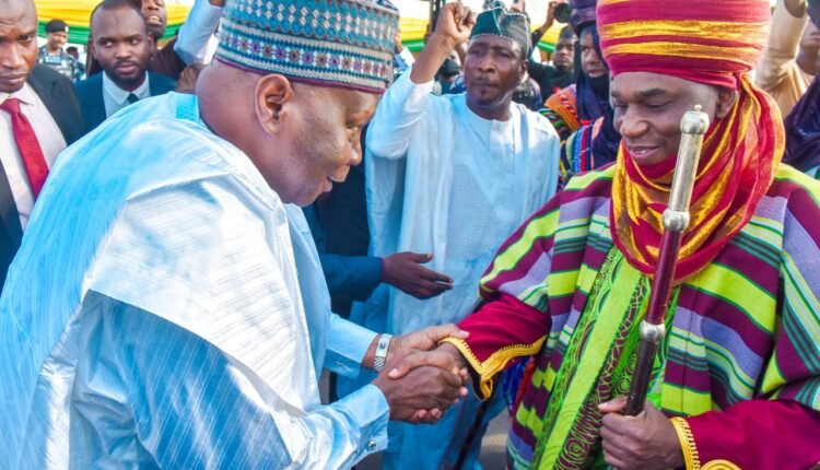 NSGF Chairman, Inuwa Yahaya Felicitates with Emir of Gombe on 12th Anniversary on the Throne