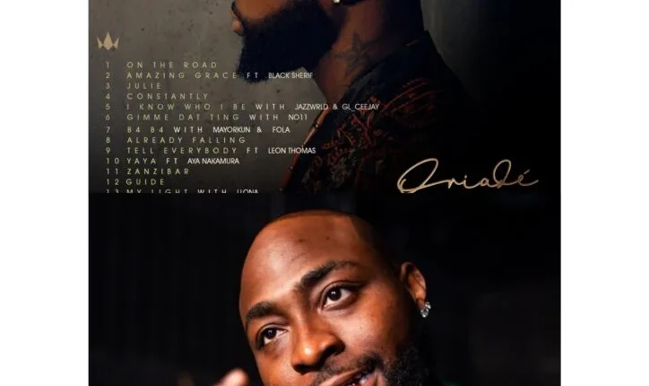 Davido unveils ORIADÉ tracklist ahead of July 31 release
